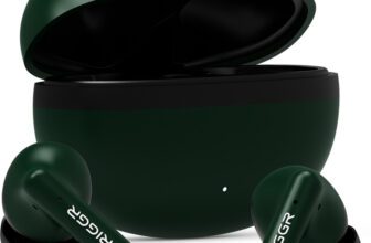 TRIGGR Ultrabuds N5 with Latest BT v6.0, 40Hr Playtime, 13mm Dynamic Drivers, Rich Bass Bluetooth(Jungle Green, True Wireless)