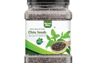 MarwarBites Premium Chia Seeds 1kg | Raw Unroasted & Cleaned | Natural Plant-Based Superfood Seed For Eating | Ideal for Smoothies Baking & Cooking