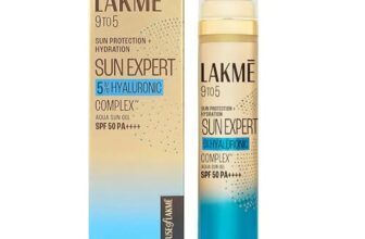 Lakmē Sun Expert 1% Hyaluronic water-light Sunscreen gel SPF 50 Pa++++ Best for Oily Skin | Even toned & Glowing Skin | Non-Sticky| Helps reduce pigmentation | UVA/B Protection, No White Cast 56G