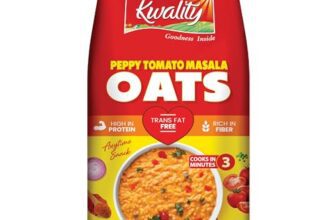Kwality Peppy Tomato Masala Oats 400g | Healthy Breakfast | High Fiber & Protein | Ready-to-Cook | Spicy Flavor