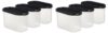 Amazon Brand – Solimo Antimicrobial Modular Plastic Storage Containers with Lid (1200 ml Each) | Stackable | BPA-Free | Microwave Safe | Multipurpose Use for Snacks, Spices, & More (Set of 6) (Black)