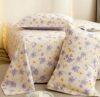 BSB HOME Cloud Cotton King Size bedsheet | Flatsheet Summer Sheet with Two Pillow Covers | Super Soft Bed Sheet for King Size Bed Durable| Floral Design (270 x 250 cm, Off White & Lavender Blossom)