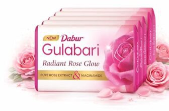 Dabur Gulabari Pure Rose Soap 150g (Pack of 4) | Moisturizing Bathing Soap for Radiant Glowing Skin & Body | Glycerine & Niacinamide | Long Lasting Fragrance | For Men & Women