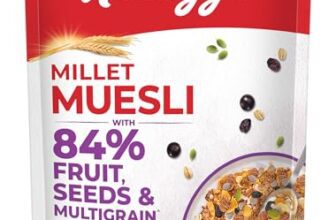 Kellogg’s Millet Muesli with 84% Fruit, Seed & Multigrain| Power Breakfast | No Maida No Palm Oil | India’s No 1 Muesli | 500g