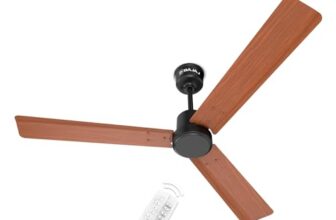 Bajaj Classico Sleek Wood 1200MM (48”) BLDC Ceiling Fans For Home | BEE 5 Star Rated Energy Efficient Ceiling Fan | Sleek Compact Design | Wooden Finish | RF Remote | 2-Yr Warranty 【Maple Wood】