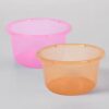 Kuber Industries Pack of 2 Bath Tub | Multipurpose Bath Tub | Tub for Bathroom-Feeding Pan-Washing Clothes | Washing Tub | Bathing Bathroom Tub | 25 LTR | Transparent | Pink & Orange
