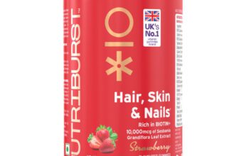 Nutriburst Biotin Gummies for Hair, Skin & Nails Support Strawberry Flavor(60 No)