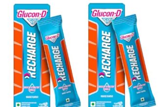 Glucon-D Recharge Energy & Hydration Orange Flavour Drink Powder, Instant Glucose + Electrolytes for Quick Energy, 18g Sachets (Pack of 10)