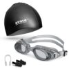 VIVA SWIMMING Swimming Goggles Combo 614 & Swimming Cap with 2 Ear Plug, Nose Clip Swimming Kit