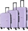 Stony Brook by Nasher Miles Crescent Hard-Sided Polypropylene Set of 3 Pastel Purple Trolley Bag(55,65&75cm) Cabin & Check-in Set 4 Wheels – 28 inch