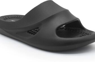 action Men COOL-1004 Trendy Comfortable Lightweight Breathable Casual Slip-On Slides(Black , 10)