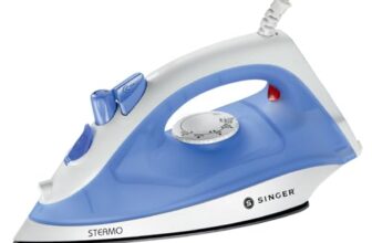 SINGER Steamo 1200-Watt Steam Iron with 200 ML water tank | Quick Heat | Dry/Steam/Spray Functions | Powerful Steam Burst | Non-Stick Soleplate | Self Cleaning | 2-Year Warranty | Blue