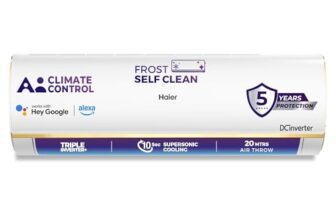 Haier 1.5 Ton 4 Star AI Climate Control Smart Split AC (5250 Watts, Copper, Wi-Fi, 4-Way Swing, Triple Inverter, 7 in 1, Frost Self Clean, HD Filter, Cools at 60°C – HSU18K-PYAIR4BN-INV, White)