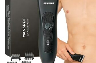 MANSPOT Ball Trimmer for Men | Professional Men’s Beard & Moustache Hair Trimmer for Men | Pubic Hair Trimmer for Men’s Private Parts | Hypoallergenic Ceramic Blade | IPX7 Waterproof Wet/Dry | Rechargeable Body Groomers | Men’s Full Body Hair Trimmer for Balls Legs Pubic Intimate Private Areas (Black)