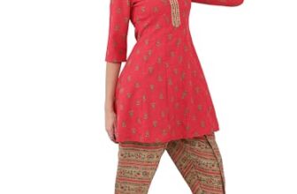 Vishudh Women V NECK ETHNIC SET VNK3005737 Red L