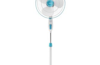 Havells Gatik Pro 400mm Pedestal Fan| 120 Ribs Guard for Safety| Smooth Oscillation| Heavy Base| ISI Marked | 2 Year Warranty | Blue