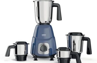 Milton Ascent Mixer Grinder, ISI Certified, Grindstone Blade Technology, 4 Jar, 800 W (22000 RPM), 5 yr motor warranty, 2 yr product warranty I Blue