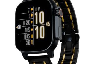 Vibez by Lifelong Premium Luxury New Launch Smart Watch for Men – 60 Day Battery 950mAH – 2.02 Ultra HD Display & 900 NITS Men’s Smartwatch – Stainless Steel Dial & BT Calling (Pacific,Black)