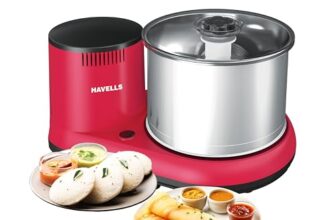 Havells Alai 2 L Table-Top Wet Grinder | Food Grade Stainless Steel Drum | 2N Grinding Stones | Coconut Scrapper| 150 Watts Motor| ABS Shock Proof Body| 2 Year Manufacturer Warranty (Pink)