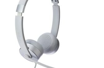 Lenovo 100 Stereo Analogue Wired On Ear Headphones with Mic, Memory-Foam earcups, 30 mm Driver | Computer/PC or Laptop Headphone (Cloud Grey)