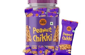 Go Desi Peanut Chikki Bar | No Added Preservatives and Colours | Gajak | Sweets | Made with Jaggery | Gazak | 50 pieces | 750gm