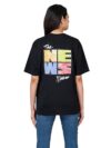 INDYSOUL Women/Girls Casual Supercombed Biowashed Cotton Qversize Tshirt (S) Navy Blue