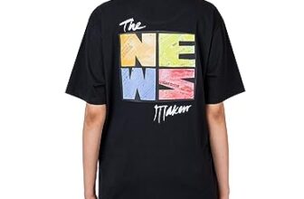 INDYSOUL Women/Girls Casual Supercombed Biowashed Cotton Qversize Tshirt (S) Navy Blue