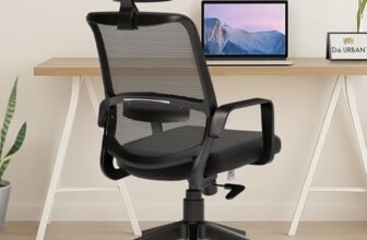 Da URBAN® Dysen Office Chair, High Back Mesh Ergonomic Home Office Desk Chair with 1 Year Warranty,Tilt Lock Mechanism (Black)