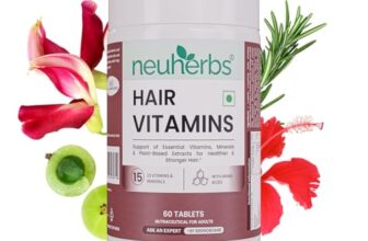 Neuherbs Hair Vitamins – 60 Tablets for Men & Women| Vitamin Supplement with Biotin, Keratin Booste- Amino Acids, Hibiscus, Amla, with Better Absorption for Hair Growth & Hair Fall Reduction