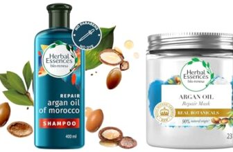 Herbal Essences bio:renew Argan Oil of Morocco SHAMPOO, 400ml, No Parabens No Colourants and Herbal Essences, Argan Oil Hair Mask, 237ml, For Dry, Damaged,Frizzy Hair |Hair Mask for Men & Women