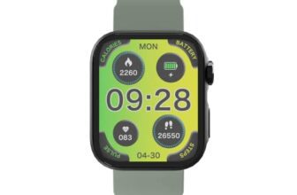 Number Talkfit Pro 1.85″ HD Display BT Calling Metal Frame with Rotating Crown AOD Smartwatch, Green