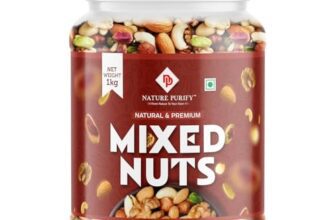 Nature Purify Mixed Dry Fruits Premium Blend 1kg | Almonds, Cashews, Kishmish, Apricots & Seeds Mix | Fresh Crunchy Nut & Fruit Combo Pack for Snacking & Gifting | Jar Pack Of 1