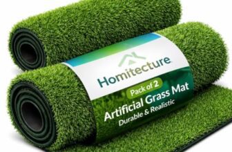Homitecture 25 MM High Density Artificial Grass Bathmat Carpet Mat for Balcony Multipurpose Entryway Floor Doormat for Lawn Garden Terrace & Office (37 X 57 Cm, Green Pack of 2)