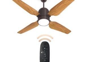 Havells 1200mm Momenta Underlight BLDC+ Ceiling Fan | Remote Controlled, Smart Fan, IoT Enabled, Alexa & Google Home Compatible | Upto 60% Energy Saving, 2 Year Warranty | (Smoke Brown Pine Wood)