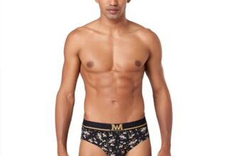 Macroman M-Series MW Signature Collection by Rohit Bal Premium Tencel, Spandex Mens Briefs Black X-Large MMS8611