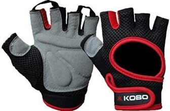 Kobo Weight Training Gloves Grey/Red (Medium)