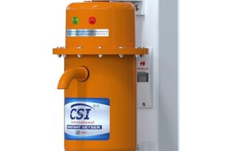 CSI INTERNATIONAL Instant Water Geyser 1 L Portable water heater, Made of First Class ABS Plastic, Auto Cut Off Feature with 1 Year Warranty, For Home, Office, Restaurant etc (With MCB, Orange)