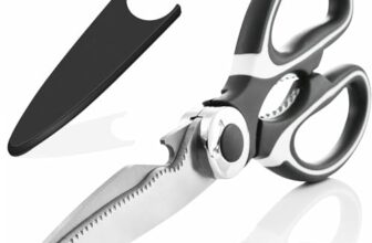 MIXOSAMulti Purpose Made In Japan Kitchen Scissors, food scissors,Premium Stainless Steel Solid Kitchen Shears for Meat, Seafood, Chicken, Vegetables, Herbs, BBQ, Bottle Opener (Black)
