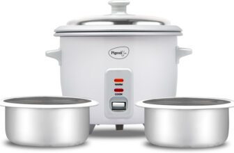 Pigeon Joy 2 Pots Electric Rice Cooker(0.6 L, White)