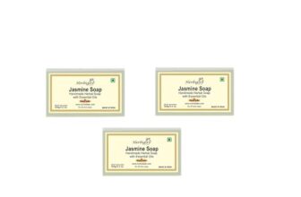 Herbigiri Herbal Pure Jasmine Soap | Fragrant Herbal Bathing Soap for Gentle Cleansing & Fresh Skin Feel | Suitable for All Skin Types | 125g Each (Pack of 3) | Total 375g