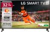 LG LR570 80 cm (32 inch) HD Ready LED Smart WebOS TV with Alpha5 Gen 6 AI Processor 125+ Free LG Channels AI Brightness Control AI Sound (Virtual Surround 5.1 Up-mix) FTA Satellite Port Magic Remote Compatible 60Hz Refresh Rate Alexa Built In Works with Hey Google(32LR570B6LA)