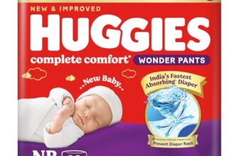 Huggies Complete Comfort Wonder Pants | Pant Style Baby Diapers Newborn Size (NB/XS), 90 Count | India’s Fastest Absorbing Diaper, Prevents Diaper Rash, Ideal for 0-5 Kgs