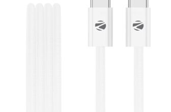 Zebronics Wattz 240CC1 Type-C to Type-C Braided Cable, PD 240W, 2 Meter, Durable, Charge & Sync, Rapid Charging, For Laptops, Tablets, Mobiles (White)
