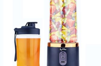 Portable Blender – Electric Juicer & Smoothie Maker with 6 Stainless Steel Blades, 3-Speed Gears, USB Rechargeable 1500mAh Battery, Personal Mini Fruit Mixer Cup for Home, Travel & Gym (Multicolor-2)
