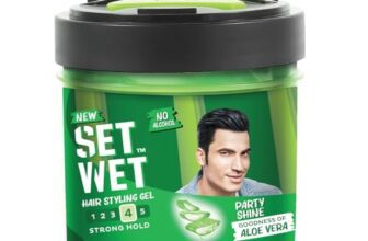 Set Wet Styling Hair Gel for Men – Party Shine, 250gm | Strong Hold, High Shine |For Short to Medium Hair| No Alcohol, No Sulphate