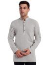 SKAVIJ Men’s Cotton Straight Short Kurta Grey_Small