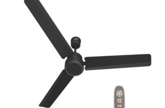 REO By Havells BLDC 1200MM Ceiling Fan “Fixed Price Always” | Air Flow: 220 CMM| Speed: 350 RPM| Reverse Rotation Mode| Timer Setting| 2 Year Door Step Warranty By Manufacturer (Energex, Matte Black)