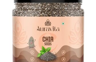 Auravita Premium Chia Seeds 250 Gram | Rich in Calcium, Protein & Fibre | 100% Clean Chia Seeds for Eating | Antioxidant Rich Superfood for Smoothies, Salads & Baking