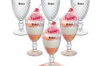 Treo by Milton Astoria Goblet 300 ml I Tall Dessert Bowls with Wide Mouth for Easy scooping Ideal for Serving Sundaes ice Cream or Layered Desserts I for cafes, Parties, or Treats at Home I Set of 6