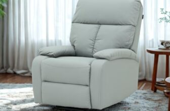 Royaloak Evelyn Leatherette Recliner Single Seater | Pet-Friendly & Scratch-Resistant Fabric | High Backrest with Tufted Design | Pillow Armrest | Manual Reclining Chair with Metal Frame Support